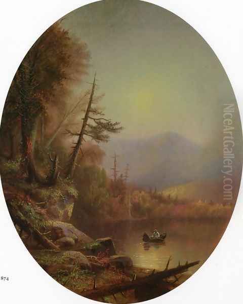 Round Lake, Hamilton County, NY Oil Painting by Augustus Rockwell