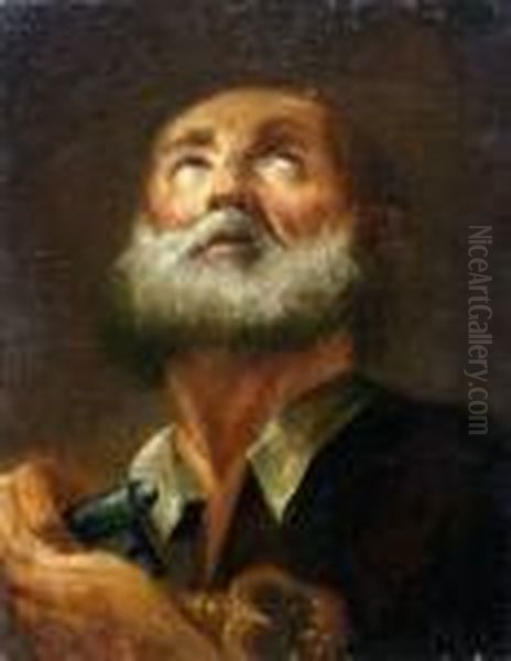 Hl. Petrus. Oil Painting by Giovanni Battista Piazzetta