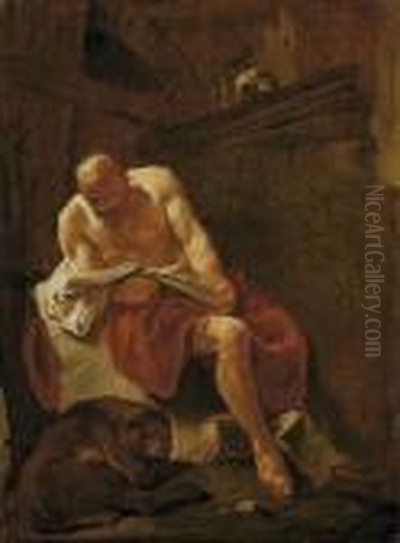 San Girolamo Oil Painting by Giovanni Battista Piazzetta