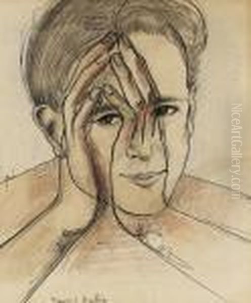 Autoportrait Aux Mains Oil Painting by Francis Picabia