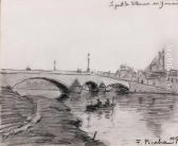 Le Pont De Villeneuve Sur Yonne Oil Painting by Francis Picabia