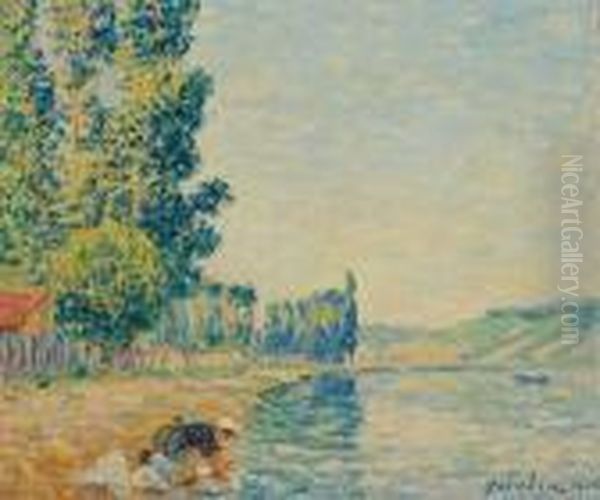 Laveuse Sur Les Bords De L'yonne Oil Painting by Francis Picabia