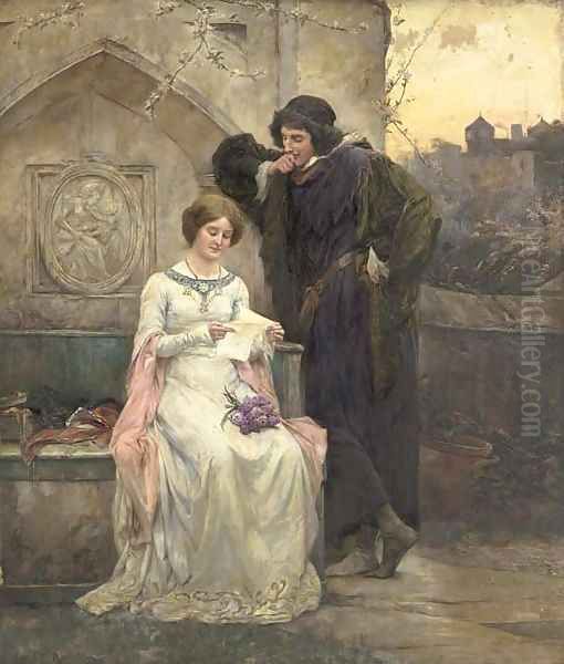 The love letter Oil Painting by George Edward Robertson