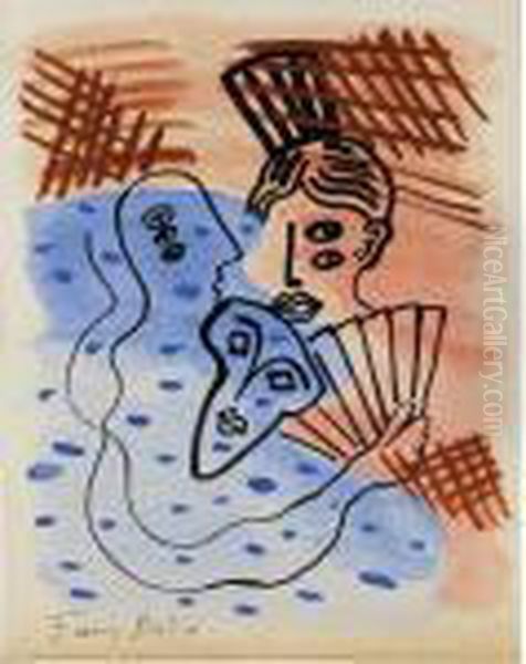 Femme A L'eventail Oil Painting by Francis Picabia