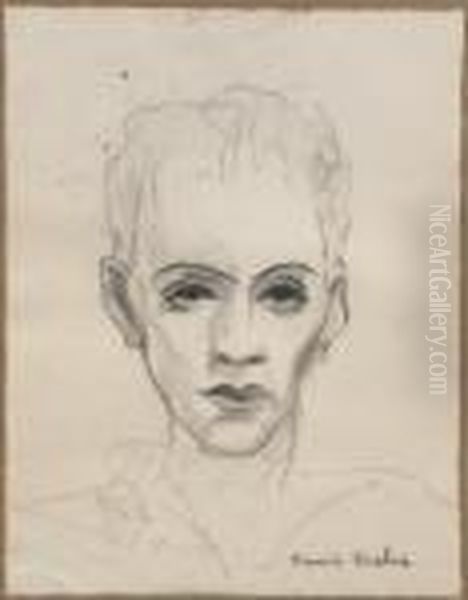 Portrait D'homme Crayon Et Fusain Sur Papier Oil Painting by Francis Picabia