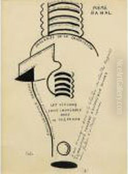 Poeme Banal (feuillet Recto-verso) Oil Painting by Francis Picabia