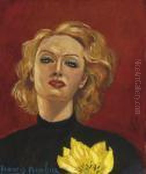 Femme A Fleur Jaune Oil Painting by Francis Picabia