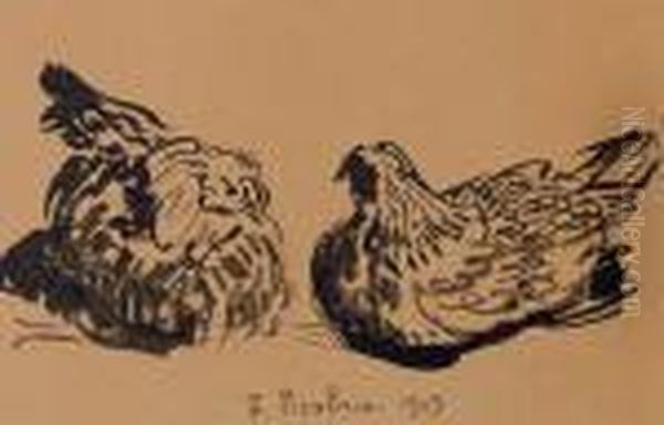 Les Poules Oil Painting by Francis Picabia