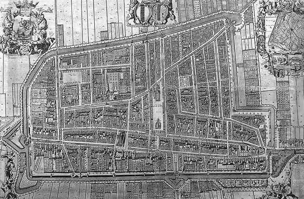 Map of Delft 1729 Oil Painting by Johannes de Ram