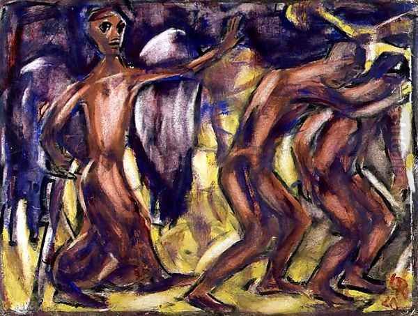 The Expulsion from Paradise, 1920 Oil Painting by Christian Rohlfs