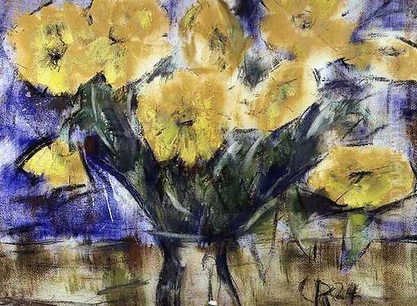 Yellow Flowers, 1924 Oil Painting by Christian Rohlfs