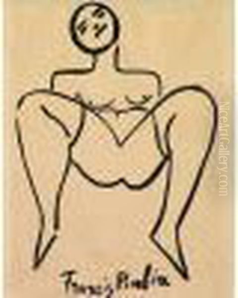 Femme Nue - Vers 1949 - 1950 Oil Painting by Francis Picabia