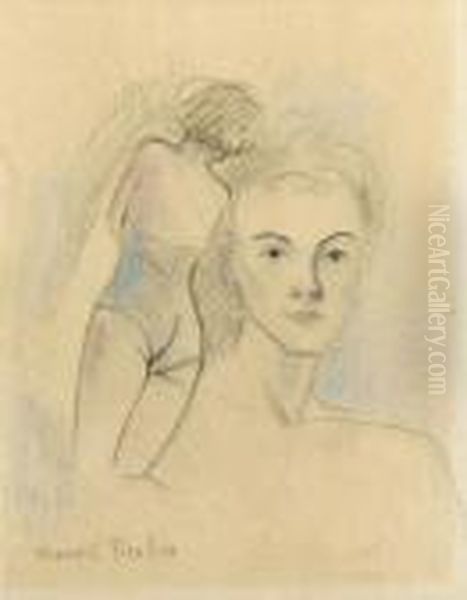 Femme Nue De Dos Et Portrait Oil Painting by Francis Picabia