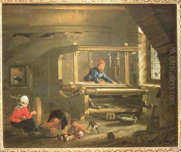 The Workshop of a Weaver, 1656 Oil Painting by Gillis Rombouts