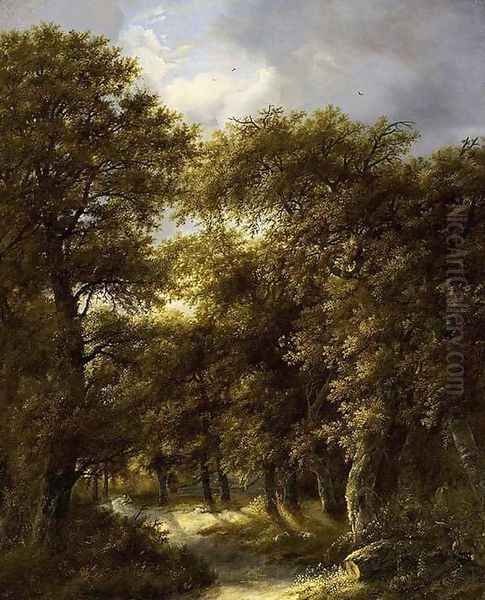 Wooded Landscape Oil Painting by Gillis Rombouts