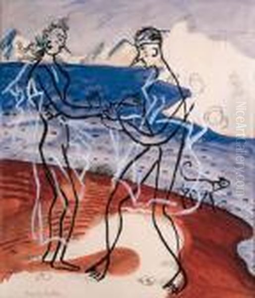 Couple Au Bord De La Mer Oil Painting by Francis Picabia