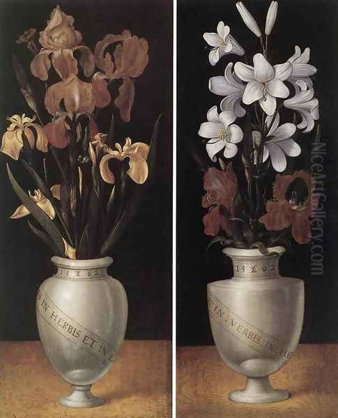 Vases of Flowers Oil Painting by Ludger Tom Ring the Younger