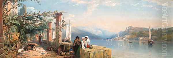 The Bay of Sorrento, Italy Oil Painting by Thomas Miles Richardson, Jnr.