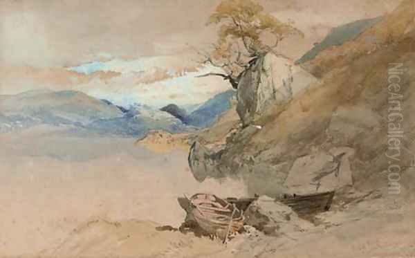 Eagle Rock, Loch Katrine Oil Painting by Thomas Miles Richardson, Jnr.