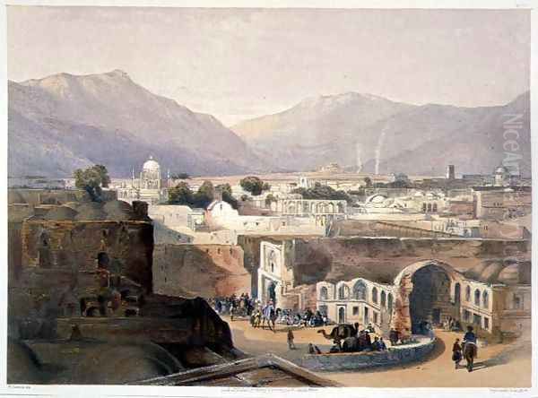 Interior of the City of Kandahar from the House of the Sirdar 'Meer Dil Khaun' Brother of the King of Caubul, plate 23 from Scenery, Inhabitants and Costumes of Afghanistan, engraved by R. Carrick c.1829-1904, 1848 Oil Painting by James Rattray