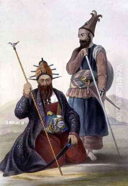 Chief Executioner and Assistant of His Majesty the Late Shah, plate 14 from Scenery, Inhabitants and Costumes of Afghanistan, engraved by Robert Carrick fl.1845 1848 Oil Painting by James Rattray