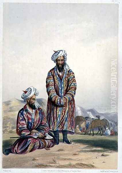 Oosbegs of Mooraud Bey, plate 20 from Scenery, Inhabitants and Costumes of Afghanistan, engraved by W.L. Walker, 1848 Oil Painting by James Rattray