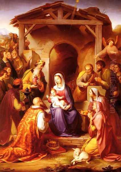 Gerburt Christi (The Nativity) Oil Painting by Franz von Rohden