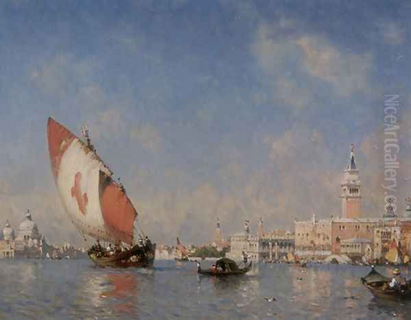 The Grand Canal, Venice Oil Painting by Amedee Rosier