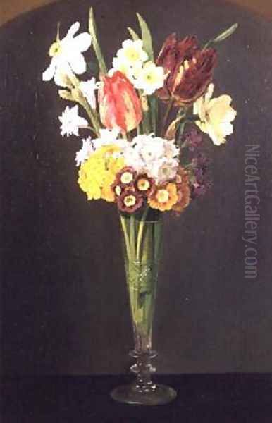 Vase of Flowers, 1828 Oil Painting by Jorgen Roed