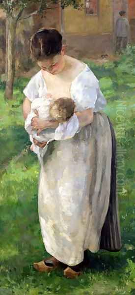 The Wet Nurse Oil Painting by Alfred Roll