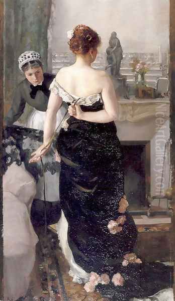 Retour du bal (Return of the Ball) Oil Painting by Alfred Roll