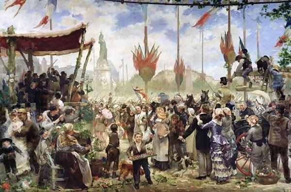 The 14th July 1880, 1882 Oil Painting by Alfred Roll