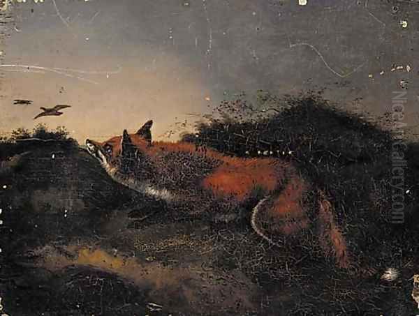 A fox at covert side Oil Painting by John Samuel Raven