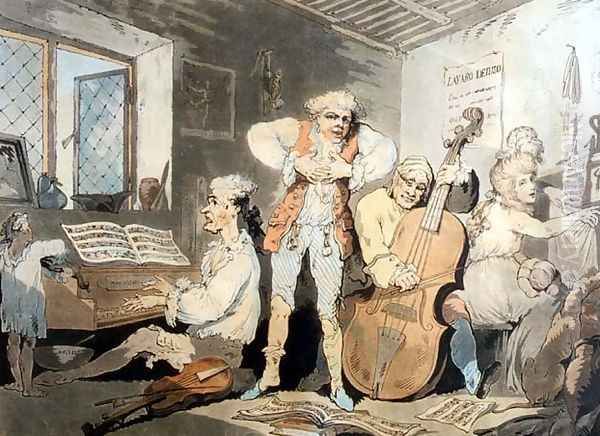 An Italian Family, engraved by Samuel Alken 1756-1815, 1785 Oil Painting by Thomas Rowlandson