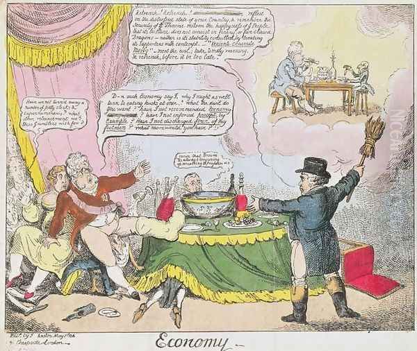 Economy, published by Johnston, London, May 1816 Oil Painting by Thomas Rowlandson