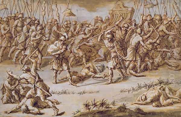 Illustration to The Iliad, 1760s Oil Painting by John Michael Rysbrack