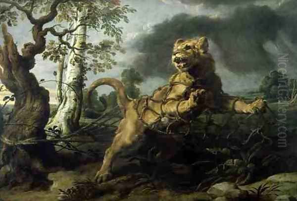 The Lion and the Mouse Oil Painting by and Snyders, F. Rubens, Peter Paul