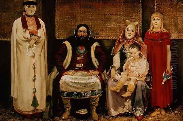 A Merchant and his Family in the Seventeenth Century, 1896 Oil Painting by Andrei Petrovich Ryabushkin