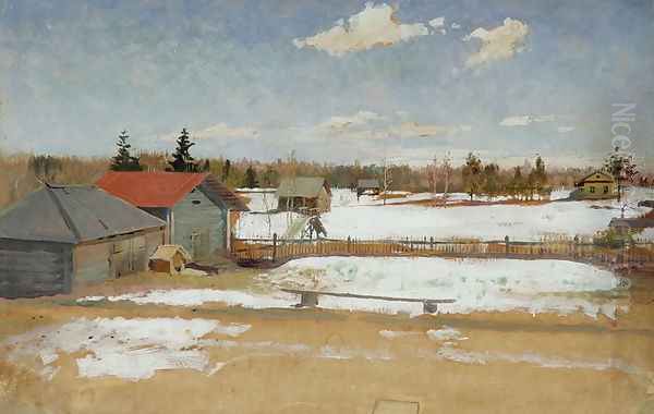 Tumenevs Estate, c.1890-95 Oil Painting by Andrei Petrovich Ryabushkin