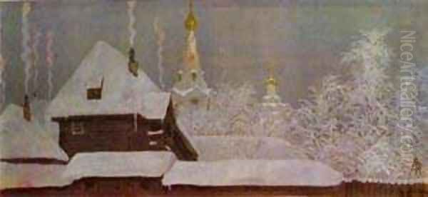 Winter Morning 1903 Oil Painting by Andrei Petrovich Ryabushkin