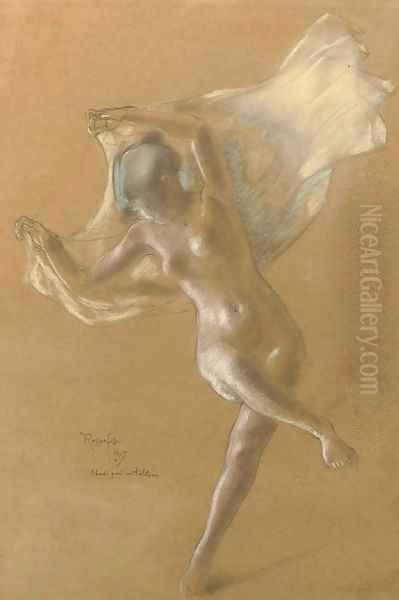 The dancer - a study Oil Painting by Armand Rassenfosse