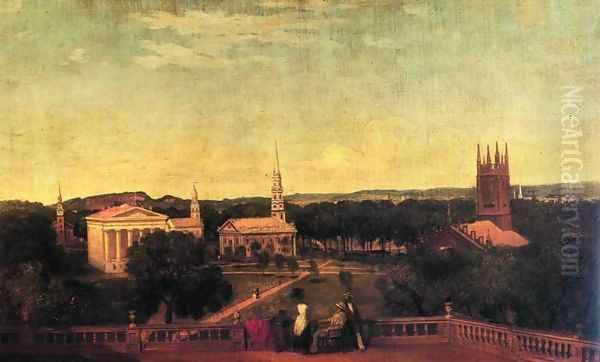 New Haven Green Oil Painting by Thomas Prichard Rossiter