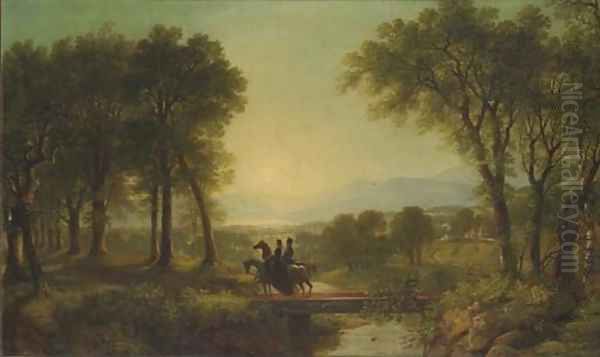 Cold Spring, New York Oil Painting by Thomas Prichard Rossiter