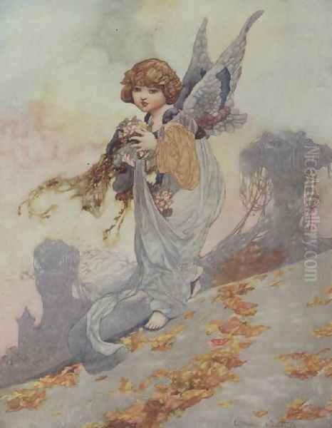 Autumn from the Seasons commissioned for the 1920 Pears Annual Oil Painting by Charles Robinson