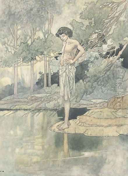 Narcissus Oil Painting by Charles Robinson