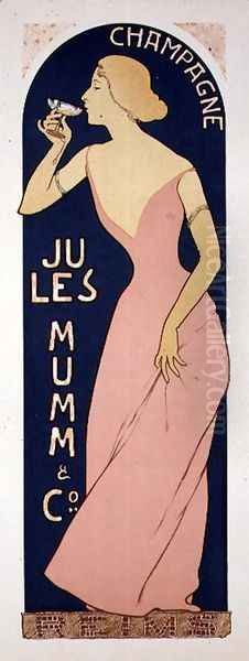 Poster Design for Champagne by Jules Mumm and Co., Reims, 1895 Oil Painting by Maurice Realier-Dumas