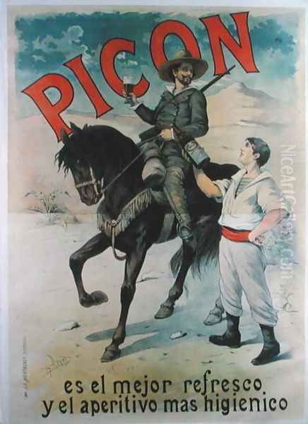 Poster advertising Picon, Spanish aperitif, 1892 Oil Painting by Henri Royer