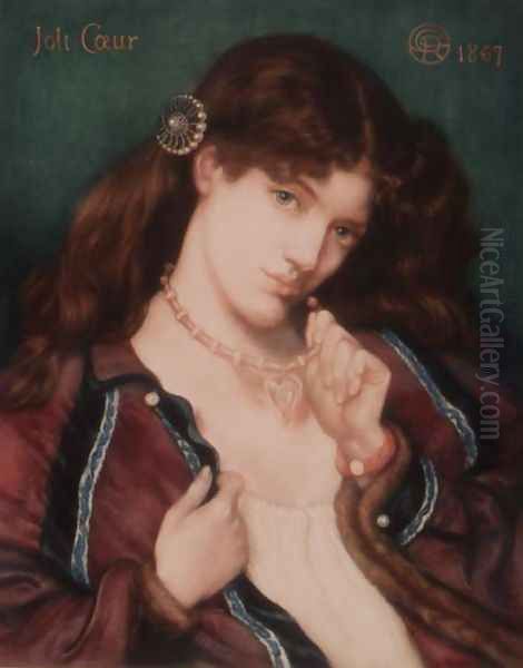 Joli Coeur, after Dante Gabriel Rossetti 1828-82, 1867 Oil Painting by Dante Gabriel Rossetti