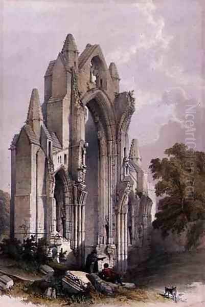 Guisborough Priory, Interior of the East End, from The Monastic Ruins of Yorkshire, engraved by George Hawkins 1819-52, 1842 Oil Painting by William Richardson