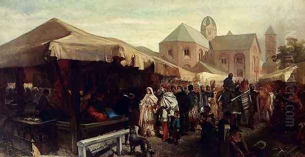 A Visit At The Fair In Utrecht Oil Painting by Charles Rochussen